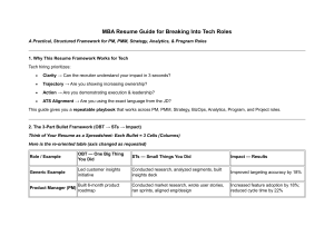 MBA Resume Guide for Tech Roles