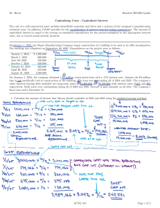 Capitalized Interest Handout: ACTG 315 Case Study