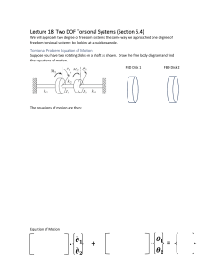 Lecture 18: Two DOF Torsional Systems Analysis