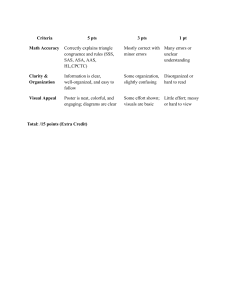 Triangle Congruence Poster Project Grading Rubric