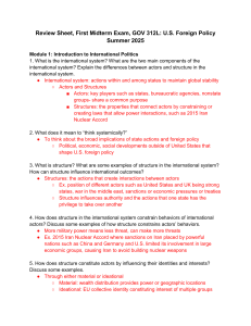 US Foreign Policy Midterm Review