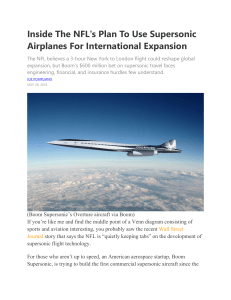 NFL's Supersonic Expansion Plan: Boom Tech Challenges