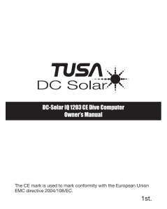 TUSA IQ-1203CE Dive Computer Owner's Manual