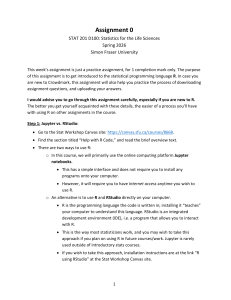STAT 201 Assignment 0: Introduction to R and Jupyter