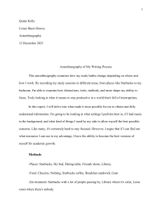 Autoethnography of Writing Process and Study Habits