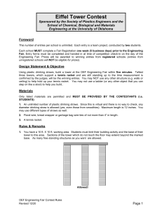 Eiffel Tower Contest Rules: OEF Engineering Fair Guide