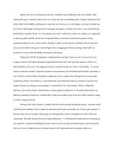Personal Statement: Bouldering, Resilience, and Authentic Growth
