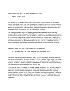 Analysis of Boys Don't Cry PSA and Toxic Masculinity