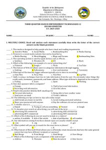 Philippines Grade 12 Empowerment Technologies Exam