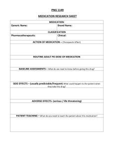 Medication Research Sheet for Nursing Students