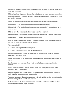 Java Methods: Definitions and Concepts