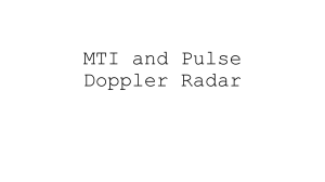 MTI and Pulse Doppler Radar: Fundamentals