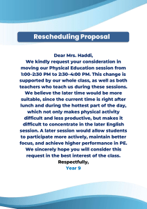 PE Class Rescheduling Proposal