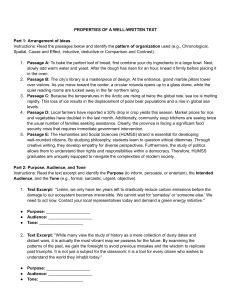 Properties of a Well-Written Text Worksheet