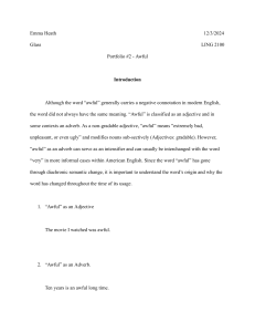 Semantic Change of 'Awful' Linguistics Analysis