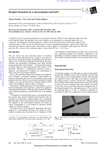 Droplet Formation in a Microchannel Network