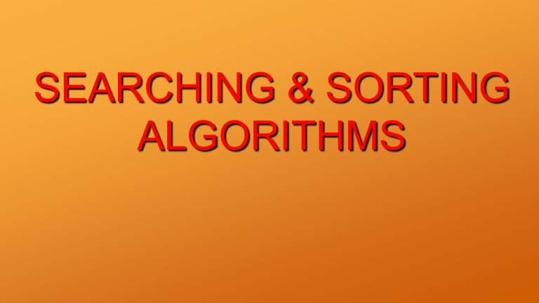 Searching and Sorting Algorithms Guide