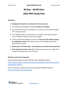 2025 PMP Study Plan: 30-Day 60-80 Hour Guide