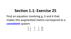 Exercise 25: Consistent Linear System Equation