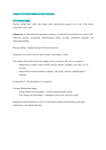 Personal Selling and Sales Promotion Chapter 16