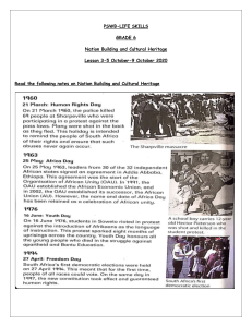 Grade 6 Life Skills: Nation Building & Cultural Heritage