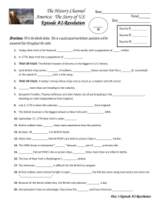 America: The Story of US Episode 2 Worksheet