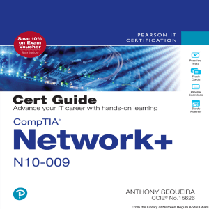 CompTIA Network+ N10-009 Cert Guide by Anthony Sequeira
