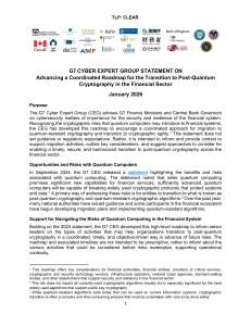 G7 Post-Quantum Cryptography Roadmap for Financial Sector