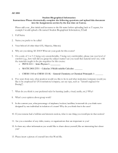 AE 2010 Student Biographical Information Form