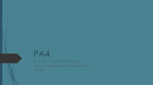 PA4 Sport Rehabilitation Foundation Year University of Greater Manchester