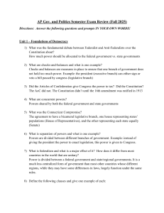 AP Gov Semester Exam Review Guide