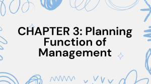 Management Planning Function: Nature, Types, and Process