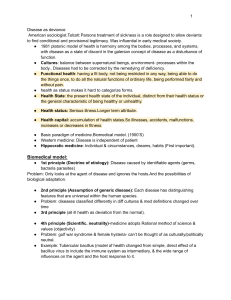 Sociology of Health: Lecture Notes on Biomedical and Social Models