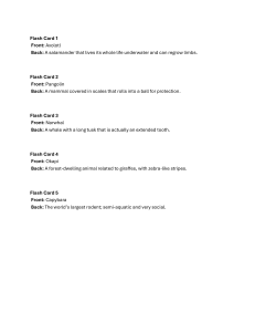 Animal Flash Cards: Axolotl, Pangolin, Narwhal, Okapi, Capybara