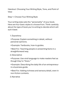 Handout: Choosing Writing Style, Tone, and Point of View