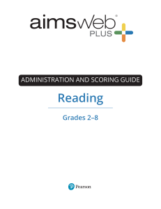aimsWeb PLUS Reading Administration & Scoring Guide Grades 2-8