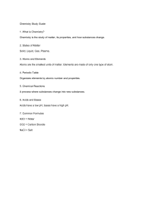 Chemistry Study Guide: Basic Concepts and Definitions