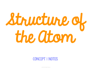 Structure of the Atom: Concept Notes
