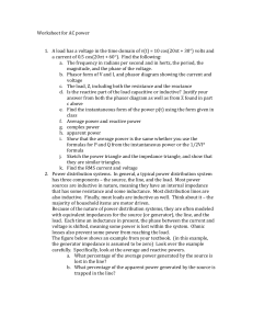 AC Power Worksheet: Problems & Solutions