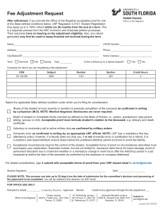 USF Fee Adjustment Request Form and Guidelines