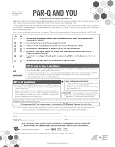 PAR-Q and You Physical Activity Readiness Questionnaire
