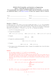 ENGR 371S Probability and Statistics Quiz 5 Review