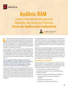 An&aacute;lisis RAM para la Gesti&oacute;n de Activos