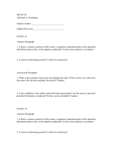 MCWP 50 Peer Review Worksheet
