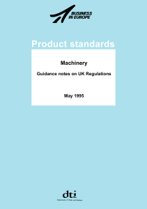 UK Machinery Safety Regulations Guidance 1995