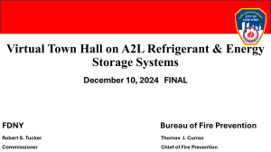 FDNY A2L Refrigerant & Energy Storage Systems Town Hall