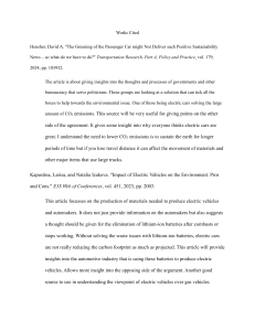 Works Cited: Electric Vehicles vs. Gas Cars Analysis