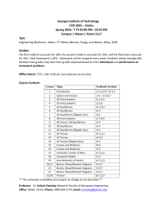 Georgia Tech Statics Syllabus COE 2001