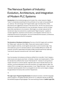 Evolution & Architecture of Modern PLC Systems