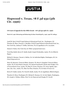 Hopwood v. Texas 1996 Court Opinion